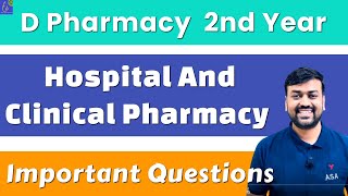 Hospital and Clinical Pharmacy D Pharma 2nd Year Important Question  Hospital amp Clinical Pharmacy [upl. by Erlin630]