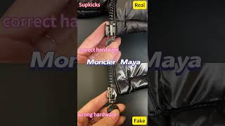 Real vs Fake Moncler Maya Black Jacket Review shorts [upl. by Ardnasela]