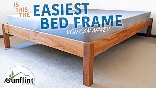 Super Simple Queen Bed Frame  DIY In A Day [upl. by Noned]