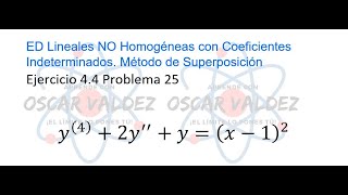 Ejercicios 44 Problema 25 Dennis G ZILL ED Lineales NO Homogéneas Coeficientes Indeterminados [upl. by Ibloc623]