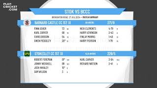 Stokesley CC 1st XI v Barnard Castle CC 1st XI [upl. by Yanel]