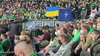 Lithuanian basketball fans response to Serbian team who refused to honor Ukrainian flag [upl. by Ydur]