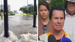 Montreal mayor gives update on major flooding in downtown area [upl. by Ettenowtna]