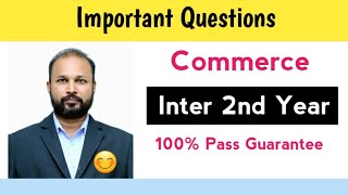 inter commerce Important Questions 2024  inter 2nd Year imp questions 2024 ts  commerce Questions [upl. by Hiroshi]