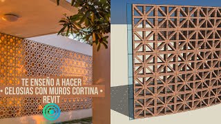 TE ENSEÑO A HACER• CELOSIAS CON MUROS CORTINA • REVIT [upl. by Ritz]