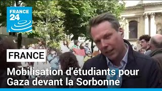 France  mobilisation détudiants pour Gaza devant la Sorbonne • FRANCE 24 [upl. by Stoecker]