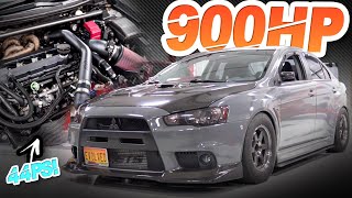 900HP Evo X on 44PSI  Rowdy AWD Street Launch Low Key Street MONSTER [upl. by Denice]