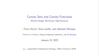 Lecture 2 Convex sets and Convex Functions by Sven Leyffer [upl. by Hsotnas]