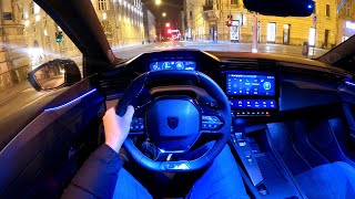 2022 PEUGEOT 3008 HYBRID4 300 PS TOPSPEED NIGHT POV DRIVE FRANKFURT AIRPORT 60 FPS [upl. by Oileduab727]