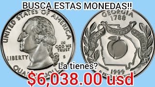 💰💸QUE TAN VALIOSAS SON 👉 MONEDAS DE 25 CENTAVOS DEL ESTADO DE GEORGIA💸LA TIENES💰 [upl. by Thistle]