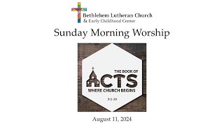 BLC Sunday Morning Worship August 11 2024 [upl. by Acirderf]