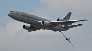 McDonnell Douglas KC10 and KDC10 flypast arrival and departure Special Compilation USAF amp RNLAF [upl. by Kcirdef]