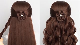 Easy amp Cute Hairstyle Long Hair  Braid Simple Hair Style Girl For Wedding Guest [upl. by Ermin]