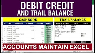 How to Make trial balance format debit and credit Sheet in Excel [upl. by Eelanaj22]