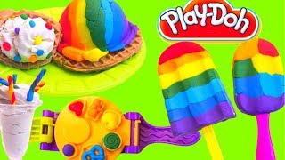 Play Doh Rainbow Ice Creams ❤ Make Rainbow Ice Creams w Playdough ❤ Videos For Kids [upl. by Sidonnie]