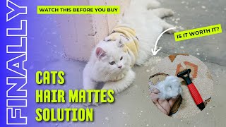 how to remove mats from cat hair  how to use dematting comb  Cat KnotsMats Solution [upl. by Neirol708]