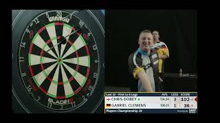 108 vs 107 Average Chris Dobey vs Gabriel Clemens  Players Championship 29 2024 [upl. by Yorled424]