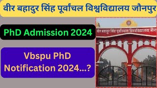 Vbspu phd Notification 2024  Purvanchal University PhD Admission  Vbspu latest News vbspu [upl. by Bevin]