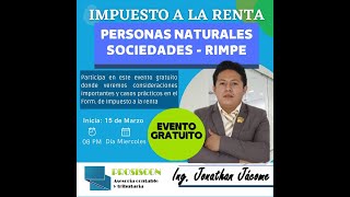 IMPUESTO A LA RENTA PERSONAS NATURALES Y SOCIEDADES RIMPE CASOS PRÁCTICOS [upl. by Perzan524]