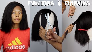 How to PLUCK amp THIN OUT a wig ft HerGivenHair Vertical Video [upl. by Kingsley]