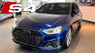 2021 Audi S4 in Navarra Blue Walkaround Review [upl. by Iralam]