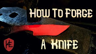 Knife Making  How To Forge A Knife  Beginner Blacksmithing [upl. by Eilliw]