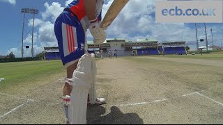 England batsman Jonathan Trott faces Adil Rashid legspin  GoPro footage [upl. by Nnylacissej]