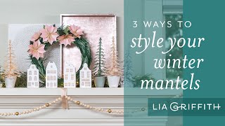 DIY Winter Mantel Decorations Three Creative Ways to Style Your Mantel for Christmas [upl. by Miles]