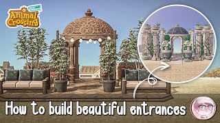 4 Beautiful entrances that are EASY to build  Speedbuild  Tutorial  Animal Crossing New Horizons [upl. by Drofiar9]