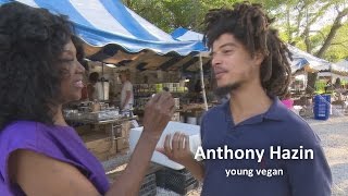 73 Years Young Annette Larkins Visits Organic Market and Talks with Young Vegans [upl. by Nolyar]