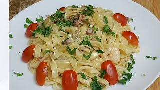 How to cook creamy tagliatelle pasta  easy pasta recipes howtomakepasta creamypastarecipe [upl. by Aneeb844]