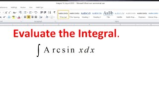 The Integral of Arcsin x [upl. by Rednasela]