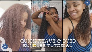 Quick Weave  Dyed Bundles  Brazilian deep wave [upl. by Fredek]