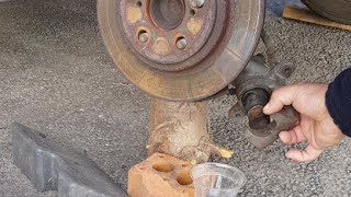 How to rebuild rear brake calliper without removing it on Toyota Urban Cruiser 2010 [upl. by Llenrrad45]