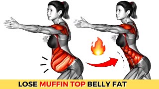 Easy 30Min STUBBORN BELLY FAT Workout  How to Lose Belly MUFFIN TOP Fat in 2 Weeks [upl. by Gnilyarg]