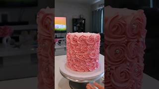 EASY ROSSETE CAKE TUTORIAL  How to make a Rosette cake  Buttercream Rosette rosettebuttercream [upl. by Alexandr235]