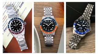 THE BEST AUTOMATIC GMT BELOW £1000  Lorier Hyperion v Baltic Aquascaphe v Steinhart Ocean 39 [upl. by Anagnos]