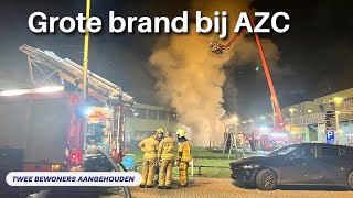 Grote brand bij AZC in Harderwijk [upl. by Leagiba]