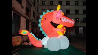 Light Inflatable Balloon Airglow Dragon Mascot for Advertising Stagedesign Decoration [upl. by Leonora633]