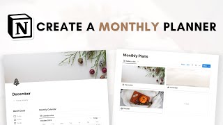 Create a monthly planner in Notion beginner tutorial  free template [upl. by Corbin]