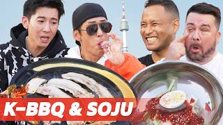 KoreanFood show 2M view guests show real KBBQ amp Soju mukbang  Joon amp Brian BYOB EP5 KoreanFood [upl. by Kcirtapnaes]