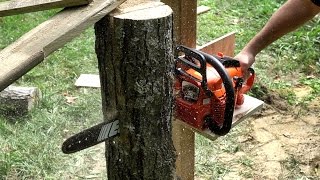 Making A Quick and Dirty VERTICAL Chainsaw Mill [upl. by Ynahteb595]