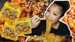 CHEESY SPICY RAMEN MUKBANG [upl. by Rocker]