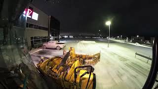 Commercial Loading Bay Snow Removal with Wheel Loader amp MetalPless MaxxPro  Snow Removal [upl. by Humble]