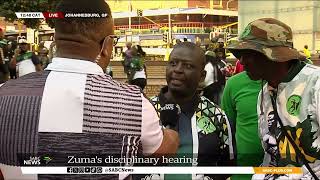 Zuma disciplinary hearing I Zuma supporters rally behind him amid ANC disciplinary hearing [upl. by Htieh]