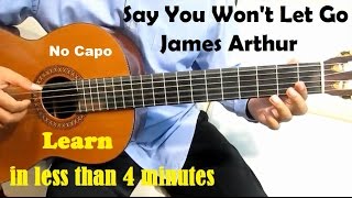 James Arthur Say You Wont Let Go Guitar Tutorial No Capo  Guitar Lessons for Beginners [upl. by Ezri737]