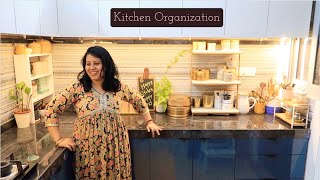 Kitchen Organise Kar Liya  Indian Kitchen Countertop Organization Ideas amp Tour [upl. by Adnohsad]