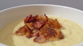 Curried Cauliflower Soup with Fiery Bacon Croutons CookAlong Video Part 1 [upl. by Kinch]