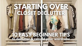 Getting rid of 75 of my closet  How to declutter  10 minimalist beginner wardrobe tips [upl. by Keverian]