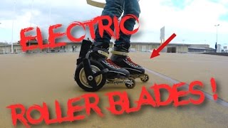 ELECTRIC MOTORIZED ROLLER BLADES   Fast compact and powerful [upl. by Naus804]